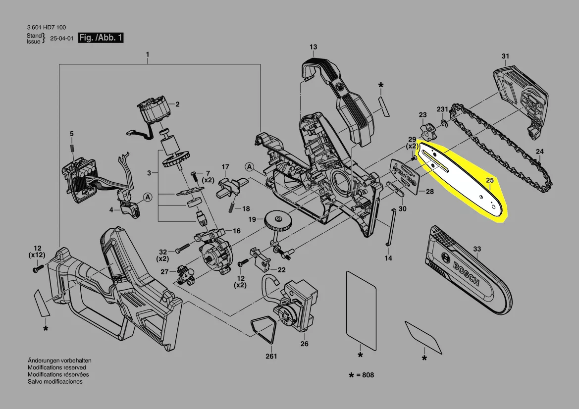 Guide chaine élagueuse GKE 18V-20 BOSCH